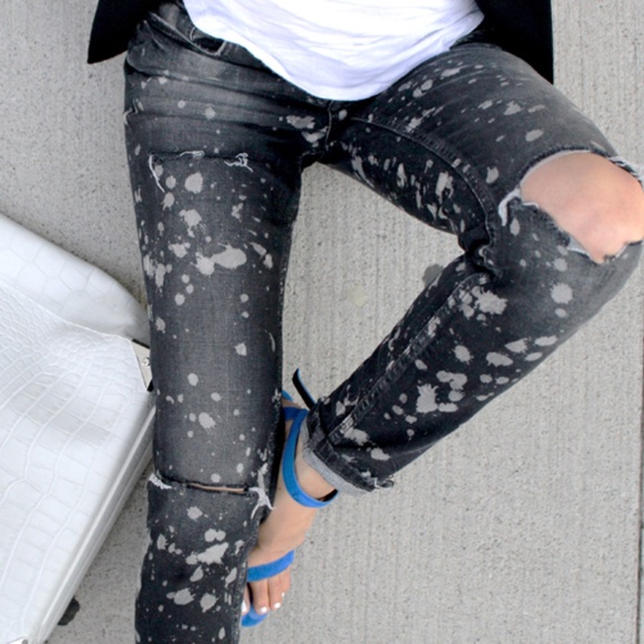 Zara skinny with painted spots and rips 2